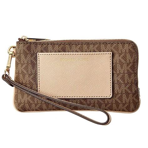 michael kors bedford medium double zip wristlet mocha bisque|MICHAEL MICHAEL KORS Bedford Medium Double Zip Wristlet .